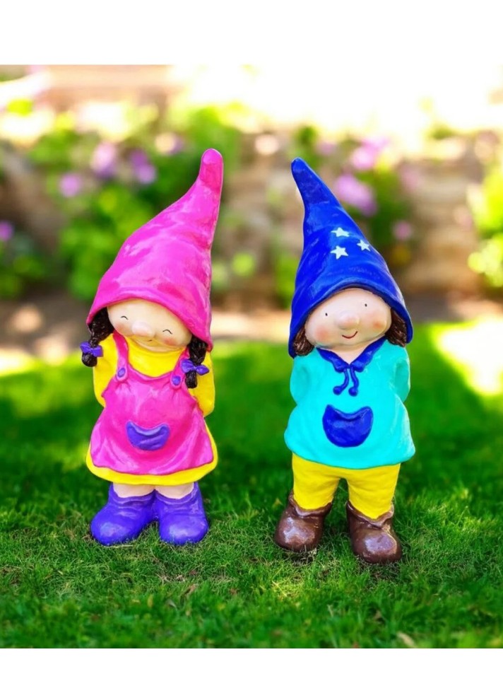 Bahçe cüce heykel 2 li set büyük boy 60 cm
