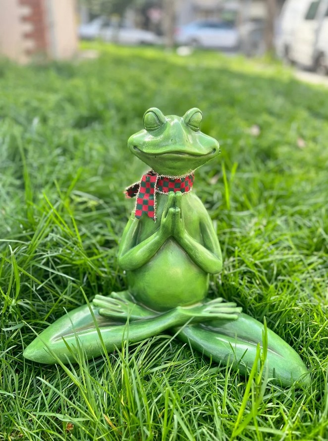 Yoga Yapan Kurbağa Heykeli ,Yogacı Kurbağa Bahçe Dekorasyon Ürünü
